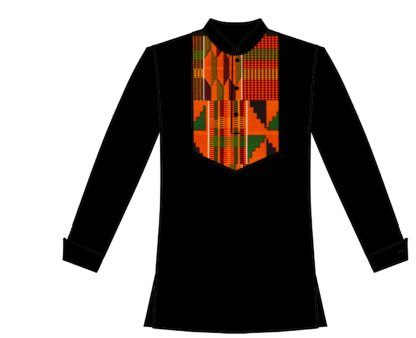 Black w Kente Shirt