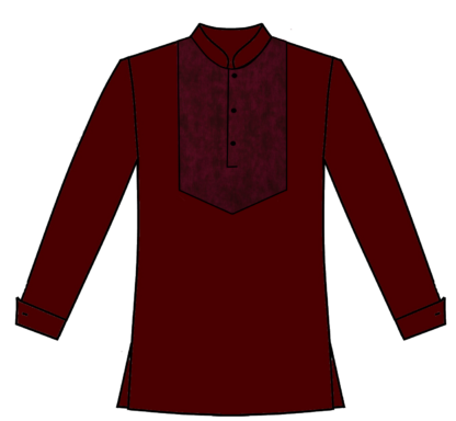 Burgundy Shirt print yoke