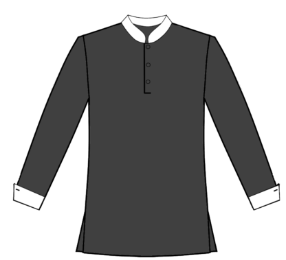 105-Solid No Yoke with White Cuff and Collar - Image 3