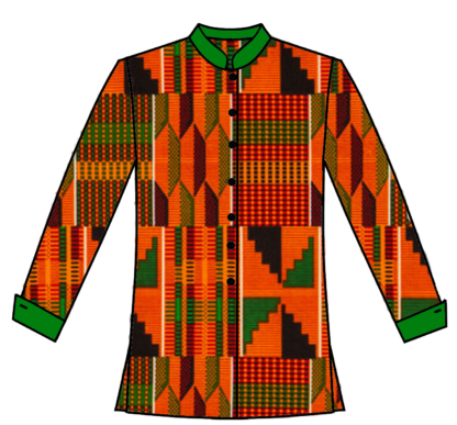 Shirt Button frt kente