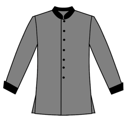 203C-Button Front with Contrast Collar and Cuffs - Image 3