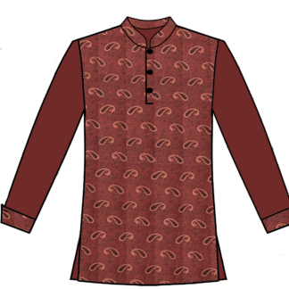 Rust paisley solid sleeves