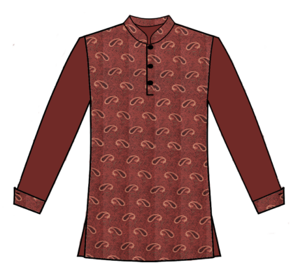 Rust paisley solid sleeves