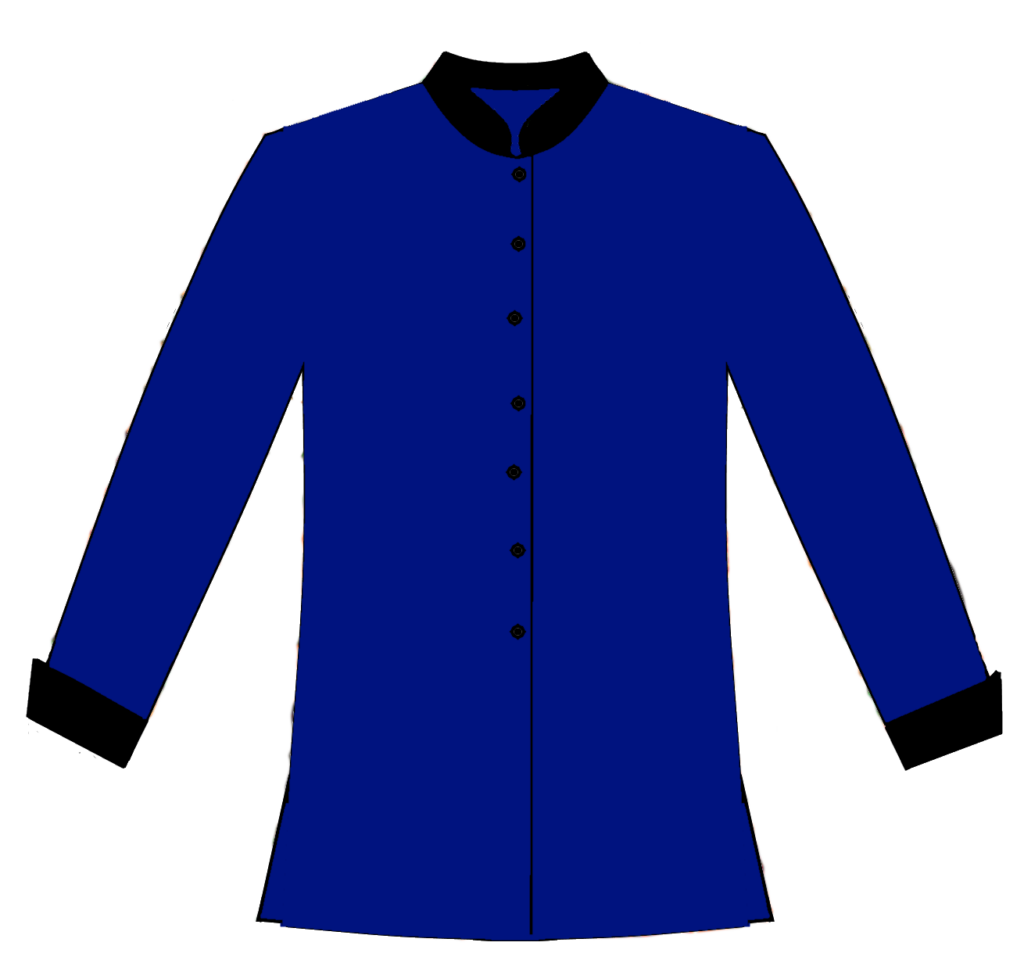 203C-Button Front with Contrast Collar and Cuffs