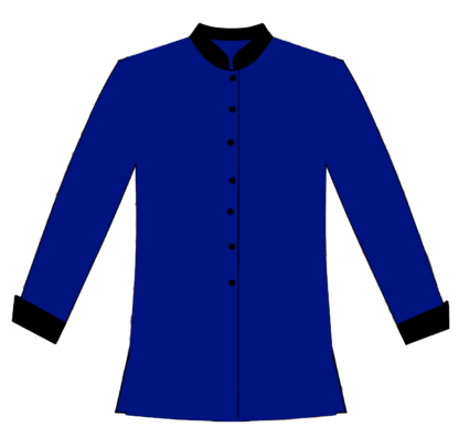 203C-Button Front with Contrast Collar and Cuffs