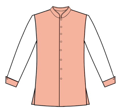 Peach wth white sleeves