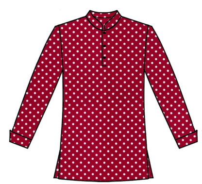 Red and white polka dots