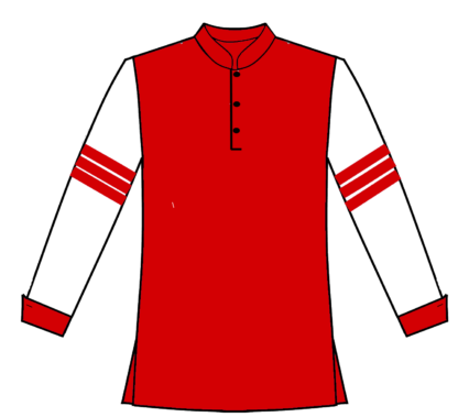 Red with wht sleeve and bars