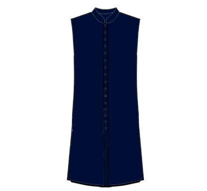 402-Long Button Front Vest with Pleat and Collar - Image 11