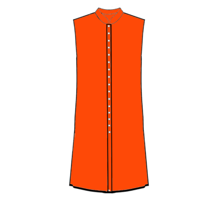 402-Long Button Front Vest with Pleat and Collar - Image 7