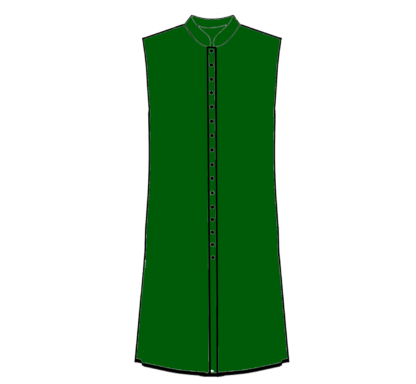 402-Long Button Front Vest with Pleat and Collar - Image 5