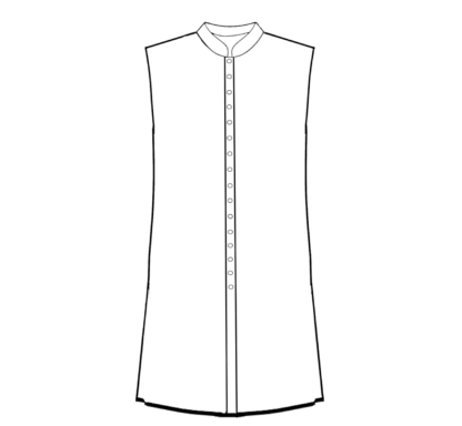 402-Long Button Front Vest with Pleat and Collar - Image 10