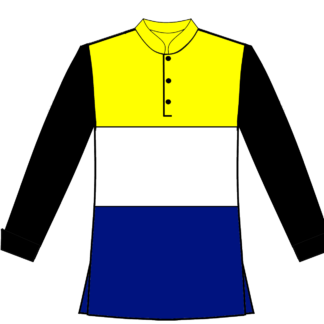 178 Yellow white royal color block wth blk slvs